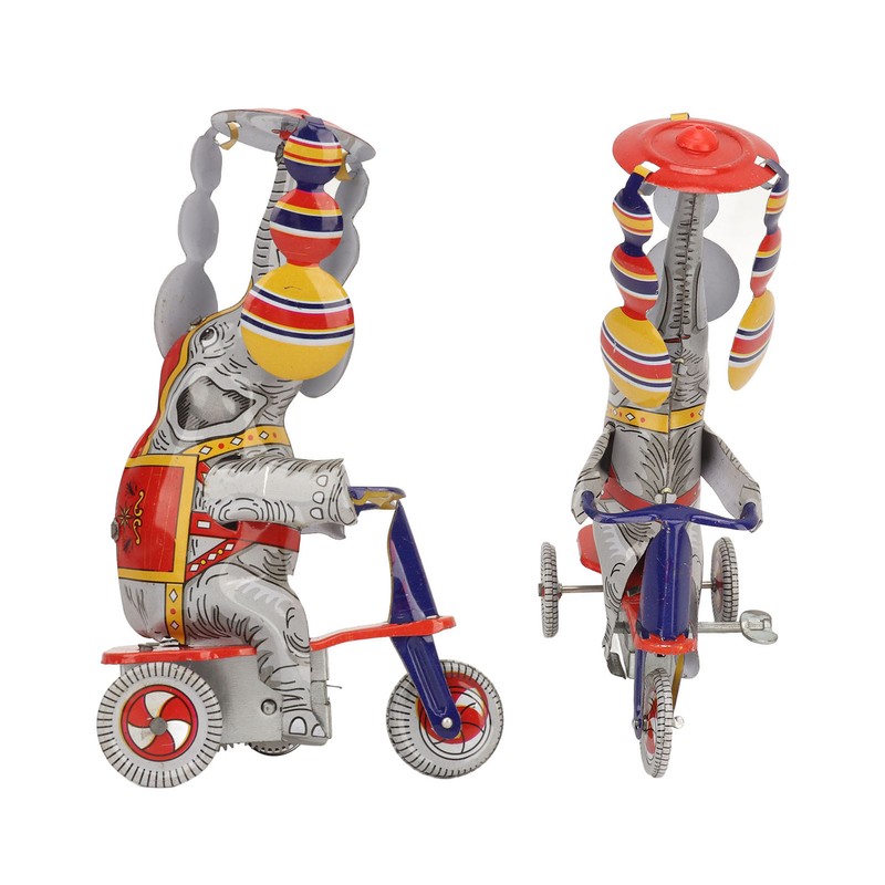 Elephant On Tricycle Tin Toy Retro Iron Handmade Elephant On