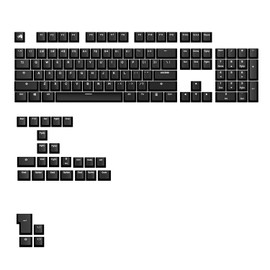 Glorious Gaming - GPBT Basics (PBT Keycaps), Classic Black, No Fade Dye-Sublimated, for Custom Mechanical Keyboards, Fits 100%, 75% 65% 60%, Fits ANSI & ISO, Supports Windows & macOS - English (US)