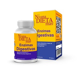 NI UNA DIETA MÁS - Reduce el Estómago Inflamado de Gases, Reflujo y Acidez con Mejor Digestión - Acción Inmediata para digerir quesos, frutas, azúcares, carnes, verduras, alimentos picantes y leche