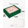 Gcardist Auto-pop Up 12 Cupcake Boxes with Window Deep Green