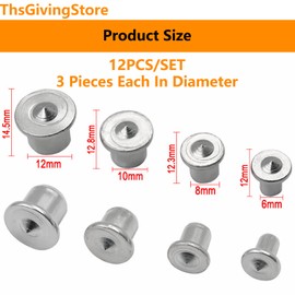 12pcs Dowel Centering Pins Set，4 Size 1/4in , 5/16in , 3/8in and 1/2in Dowel Tenon Center Transfer Plugs Set, Woodworking Alignment Tool Drill Center Points Marker