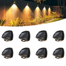 SOLPEX Solar Lights Outdoor Waterproof IP65, Solar Stair Lights Outdoor for Fence, Deck, Step, Dual Color LED 3 Lighting Modes House Wall Light for Porch, Backyard, Fence, Garden Decor-8 Pack