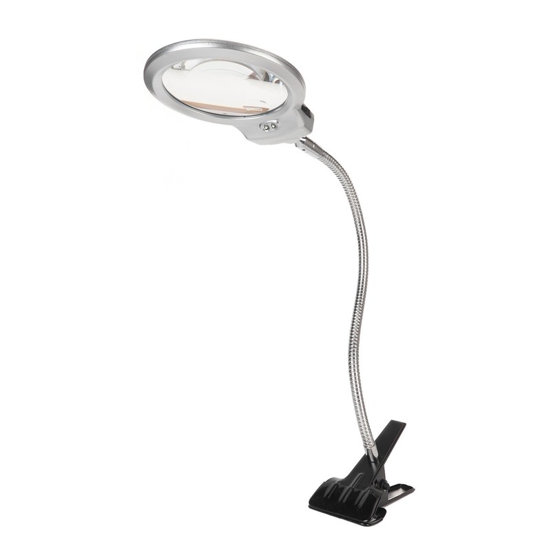 Clamp Magnifying Glass 2X and 6X Dual Lens Flexible Hose