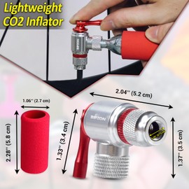 BIPZON CO2 Inflator Cycling - Bicycle Tire Pump Small Tools, Quick & Easy Presta and Schrader Valve Compatible - Tyre Pumps for Road & Mountain Bikes (Insulated Sleeve Included)