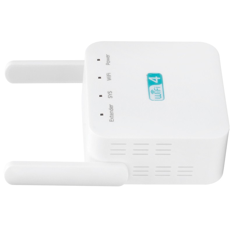 300M Repeater with Double Antenna Signal Amplifier Range Extender White