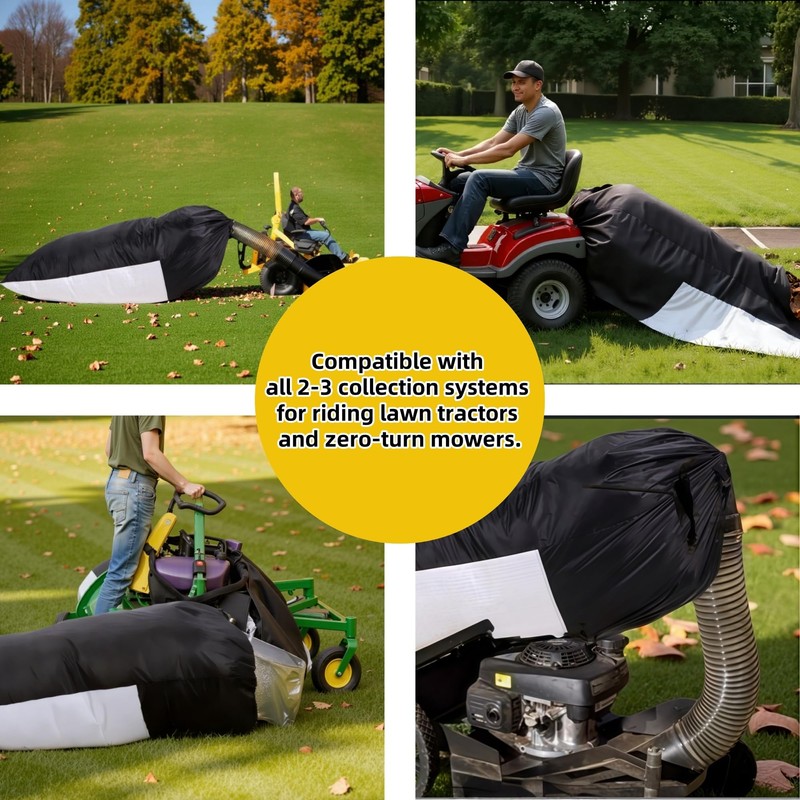 2025 Upgrated Large Lawn Tractor Leaf Bag Stitched with Tarp,Double-stitched