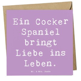 Mr. & Mrs. Panda Deluxe Karte Spruch Liebe Cocker Spaniel - Geschenk, treue Haustiere, Hochzeitskarte, Hunderassen Pflege, Geburtstagskarte, sozial,