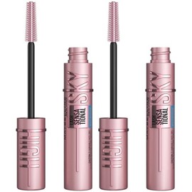 Maybelline Kit 2 mascaras Lash Sensational Sky High a Prueba de Agua, Brinda alargamiento y volumen hasta por 12H, fórmula con extracto de bambú, levanta las pestañas desde la raíz, no deja grumos