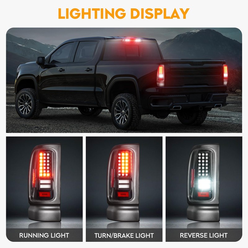 LED Tail Light + 3rd Brake Light Kit Fit for