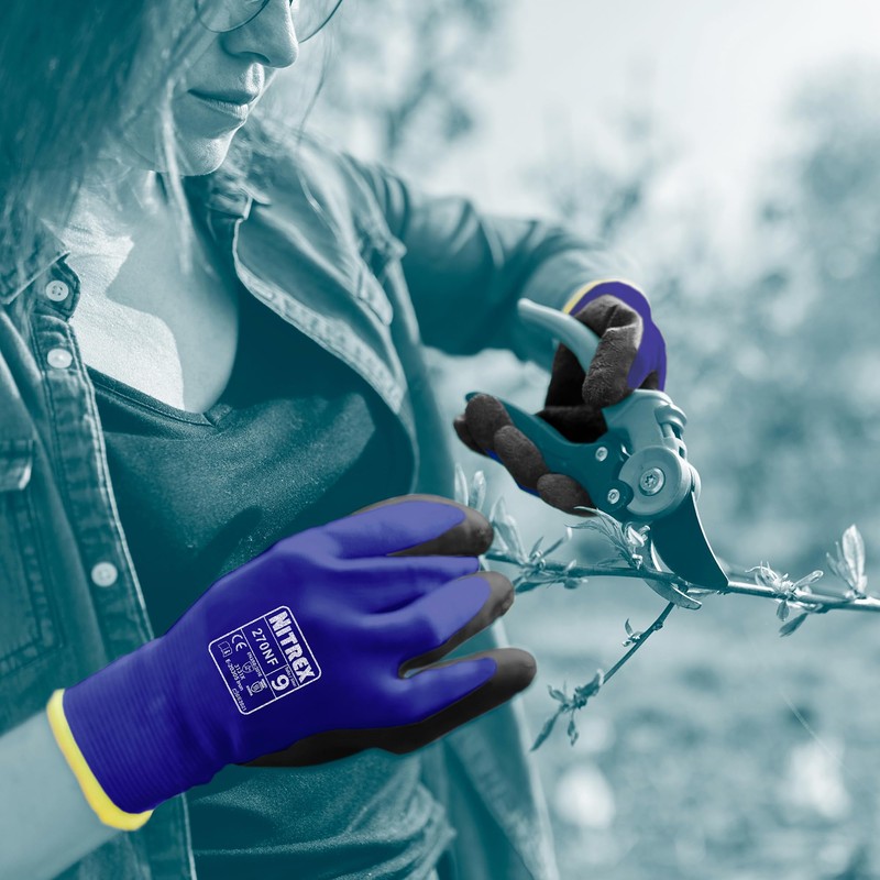 NITREX 270NF 10 Pairs of Gardening Gloves, Sandy Nitrile Palm