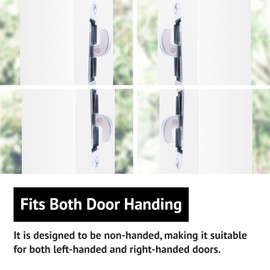 elox Sliding Patio Door Lock with 45 Degree Keyway, Adjustable Bolt Projection, Round End Faceplate, Suitable for Glass Door, Narrow Stile Aluminum and Wooden Door (22mm Backset, Zinc Plated)