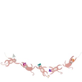 Meri Meri Monkey Garland Birthday Card (Pack of 1)