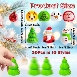 Paradi star 30Pcs Christmas Pull Back Cars Toys,Mini Vehicle Car Bulk for Xmas Stocking Stuffers,Party Favors,Classroom Prize,Assorted Santa Claus Snowman Reindeer