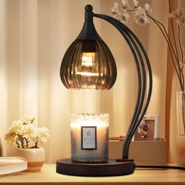 Candle Warmer Lamp, Electric Candle Warmer with Timer Dimmer - Candle Lamp Warmer for Scented Jar Candles - Candle Melter Lamp for Housewarming Gifts New Home Decor (Grey)