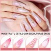 Kit Gel Para Uñas 3D Y Polvo Cromado Holarleo