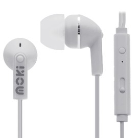 Moki Noise Isolation Earbuds with Microphone and Control, White