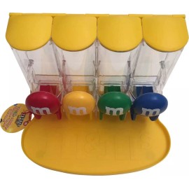 M&M's World Four Tube Yellow Candy Dispenser New with Tags