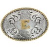 Nocona Belt Co. M&F E Initial Belt Buckle Silver
