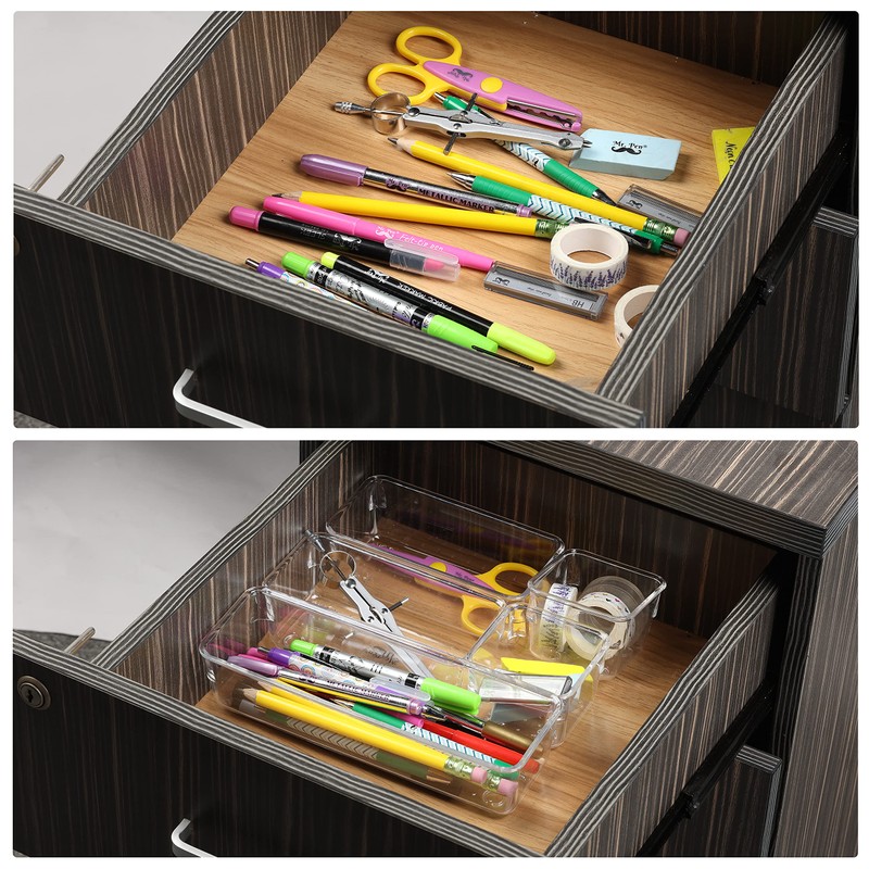 Mr. Pen- Drawer Organizers Set, 5 pcs, Clear Plastic Makeup