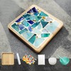 (Kukkukkakka) DIY Square Mother-of-Pearl Tile Coaster Making Blue / (꾸꾸까까)DIY 사각 자개 타일 티코스터 만들기 블루