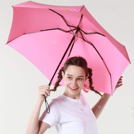 RUMBRELLA Mini Umbrella, Teflon Purse Umbrella with 99% UV Protection Travel Umbrella, Pink
