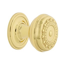 Nostalgic Warehouse Meadows Brass 1 3/8" Cabinet Knob with Classic Rose in Unlacquered Brass