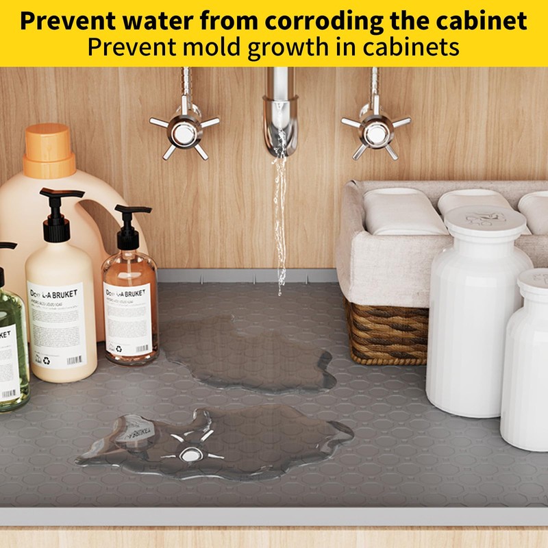 34" x 22" Under Sink Mat Waterproof,Sink Protector for Kitchen
