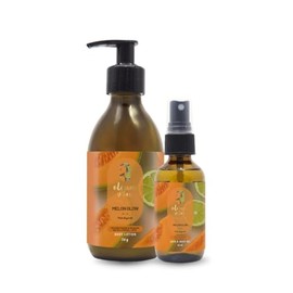 OLEUM VITAE Kit Dúo Melon Glow Melón Bergamota. Crema Corporal y Hair & Body Oil aceite para cabello y Cuerpo. Hidratación Profunda