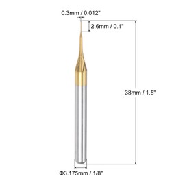 uxcell 10Pcs 0.3mm Titanium Coat Carbide End Mill Engraving Milling Cutter CNC Router Bits for PCB Machine, 1/8" Shank