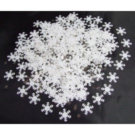 Christmas Foil Table Confetti Decorations Craft Sprinkles (White Snowflake)