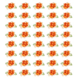 PATIKIL 1 Inch Ribbon Flowers Bows for Crafts, 40 Pack Mini Satin Roses Flowers Small Fabric Flower Heads DIY Sewing Appliques for Gift Wedding Bride Ornament, Orange/Cream