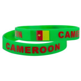 Evankin Country Flag Unisex Silicone Bracelet Rubber Sports Fashion Wristband(Cameroon,one size)
