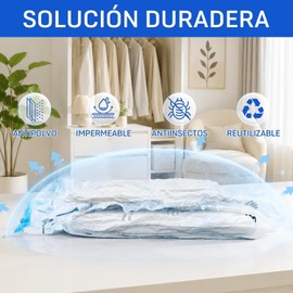 TOCOZOC 12 Piezas Bolsas de Almacenamiento al Vacío,Bolsas de Vacio con Bomba Manual,Vacuum Storage Bags,Reutilizables Bolsas de Compresión para Guardar Edredones,Cobijas, Colchas (12 Azul)