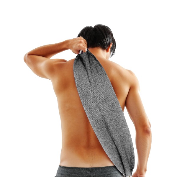 XNXA Exfoliating Back Scrubber for Shower with Handles, Double-Sided Body