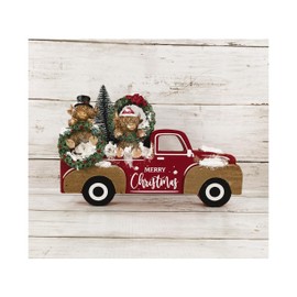 AGD Christmas Decor - Highland Scottish Cow Vintage Truck Figurine Decor