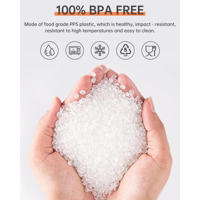 Teskyer Food Storage Containers with Lids (Not Airtight), Reusable Meal