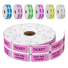 LKXSPLABE Fluorescence Raffle Tickets Double Roll 2000 Tickets Neon Red 50/50 Tickets for Events, Entry, Class Reward, Fundraiser & Prizes