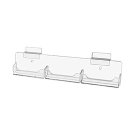 Marketing Holders Slatwall 3 Pocket Business Card Holder Wall Mount Organizer Display Rack Clear Acrylic