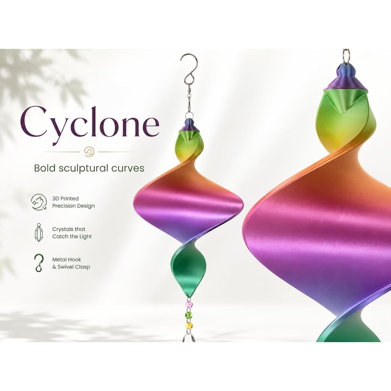Shimmerz Cyclone Small Green Wind Spinner Hanging Garden Ornament Crystal