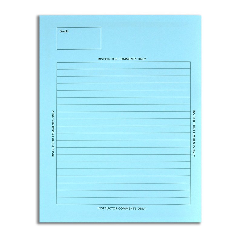 BookFactory Exam Blue Book, Ruled Format, 8.5x11 Inches, 16 Pages,