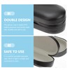 Eyeglass Case, Double Glasses Case Black Leather Eyeglass Box Contact