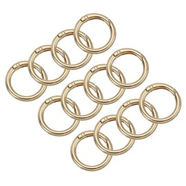 QUARKZMAN Runde Feder-O-Ringe, 12 Stück 1,3 Zoll OD Trigger Schnalle Snap Clips für Tasche, Geldbörsen, Schlüsselanhänger, DIY-Zubehör, Hellgolden