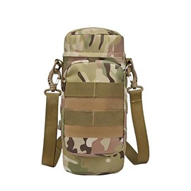 MAAYKOM Military water bottle holder tactical backpack water bottle bag with D-ring hook suitable for hiking and outdoor (camouflage)