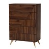 Baxton Studio Graceland Mid-Century Modern Transitional Walnut Brown Finished Wood