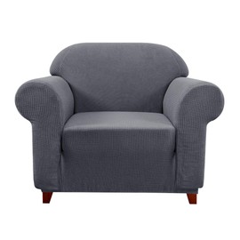 subrtex 1-Piece Stretch Sofa Cover Spandex Jacquard Fabric Slipcovers for Couch, Sofa Armchair Anti-Slip Furniture Protector (Chair, Grey)