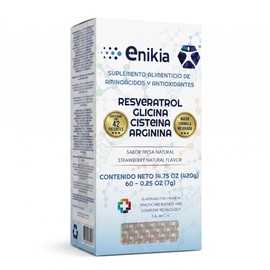Resveratrol, L Glicina, L Arginina y L Cisteína, Suplementos alimenticios con aminoácidos y antioxidantes elaborados con NANOTECNOLOGIA 60 sobres...  