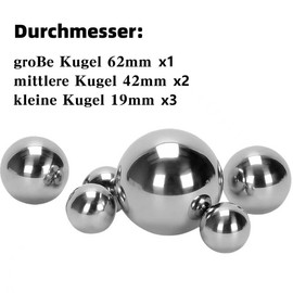 LAINIKE 6 palline decorative galleggianti in acciaio inox, per laghetto, mini bacino, fontana decorativa, sfera da giardino in metallo (argento)