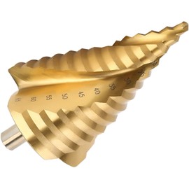 LESOLEIL Step Drill 6-65 mm HSS Taper Drill Bit Metal Drilling Tool Sharp Hole Drill Precise Taper Drill Spiral Groove Peeling Drill Bit for Metal Wood Plastic Gold