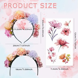 Blumen Haarreif, Rosen Haarband, 2 Stück, Blumen Haarschmuck, Braut Haarkranz, Mexikanische Rosenkrone, Festtagsaccessoire für Karneval und Hochzeitsfeiern