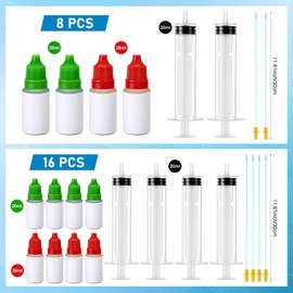 Threlaco 16 Pcs Pool Leak Detection Dye Kit Plastic Syringe with Soft Tubes Pool Leak Location Dye for All Pool, Spa, Hot Tub Types